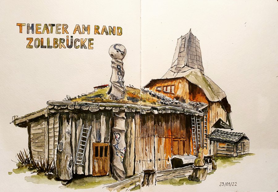 Das Theater am Rand, gezeichnet von Annette Wiechert